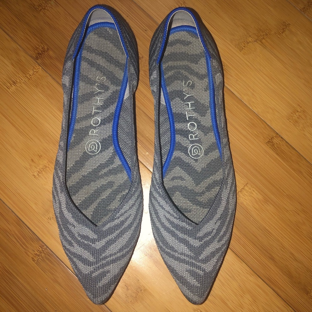 Rothy’s Grey Zebra Points - Size 8.5 Euc - image 1